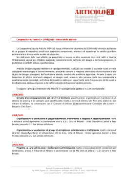 PDF CURRICULUM - Cooperativa Sociale Articolo 3
