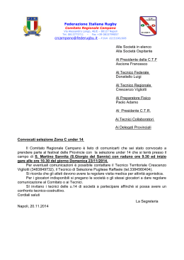 I convocati della Selezione U.14 Zona C per il Festival delle