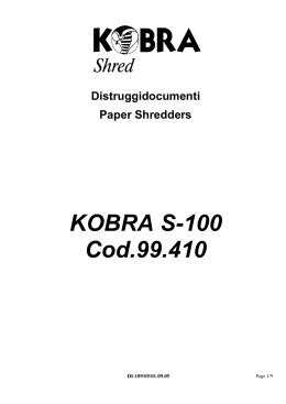 KOBRA S-100 Cod.99.410