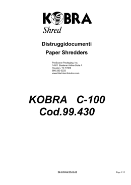 KOBRA C-100 Cod.99.430 - ProSource Packaging, Inc.