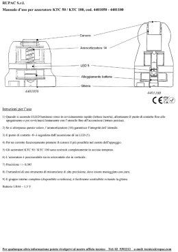 Manuale d`uso per azzeratore KTC 50 / KTC 100, cod
