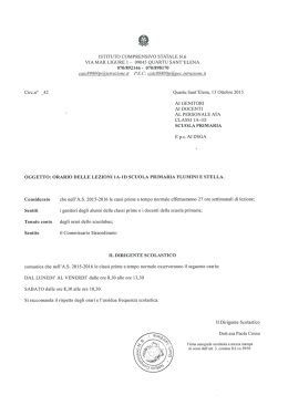 ORARIO LEZIONI 1 - Direzione Didattica 5 Circolo Quartu Sant