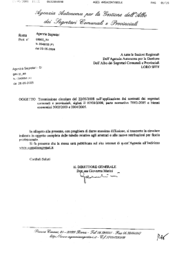 CIRCOLARE 22/05/2008 applicazione CCNL parte nomartiva 2002