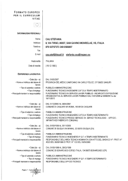 Curriculum Vitae aggiornato al 27 febbraio 2014
