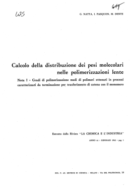 Gradi di polimerizzazione medi relativi