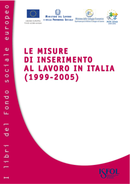 LE MISURE DI INSERIMENTO AL LAVORO IN ITALIA (1999