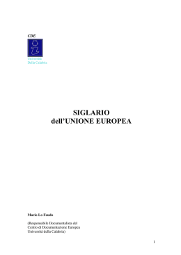 SIGLARIO dell`UNIONE EUROPEA - Sistema Bibliotecario di Ateneo