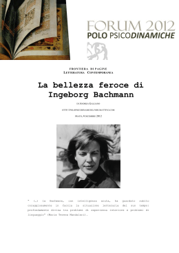 La bellezza feroce di Ingeborg Bachmann