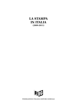 La stampa in Italia 2009-2011 - Federazione Italiana Editori Giornali