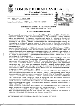 Pratica edilizia in san. n. 304/2004 Greco Giosu&egrave;