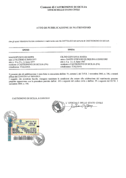 UFFICIO DELLO STATO CIVILE - Comune di Castronovo di Sicilia