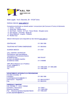 Sede Legale: Via S. Secondo, 29 - 10128 Torino Indirizzo internet