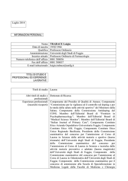 Luglio 2014 INFORMAZIONI PERSONALI Nome TRABACE Luigia