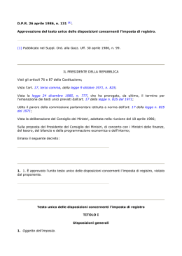 D.P.R. 26 aprile 1986, n. 131 (1). Approvazione del testo unico delle