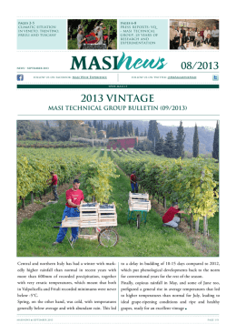 Vintage 2013, Masi Technical Group bullettin
