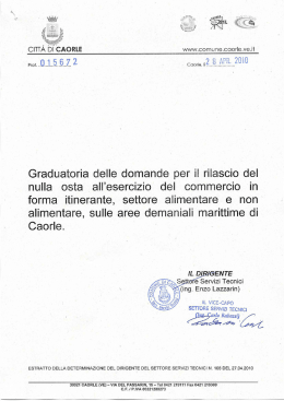 Graduatoria delle domande per il rilascio del