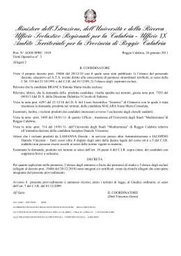 Decreto ATP di RC prot.1810 del 26/01/11