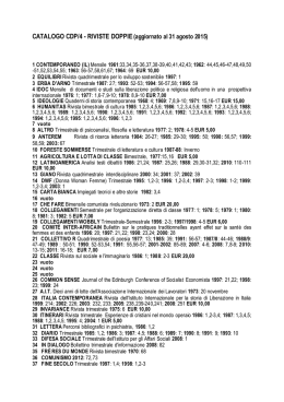 CATALOGO CDP/4 - RIVISTE DOPPIE(aggiornato al 31 agosto 2015)