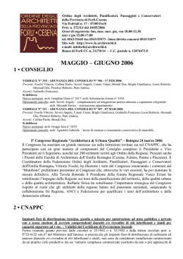 MAGGIO &ndash; GIUGNO 2006 - Ordine degli Architetti di Forl&igrave;/Cesena