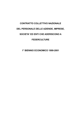 CCNL FEDERCULTURE 1 BIENNIO ECONOMICO 1999-2001