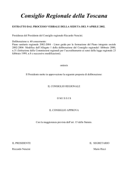 Il Piano Sanitario Regionale 2002