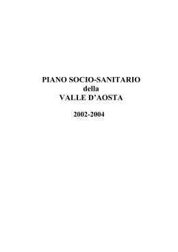 PIANO SOCIO-SANITARIO della VALLE D`AOSTA