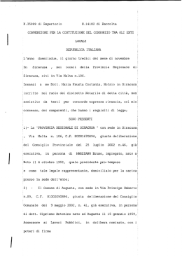 Scarica la convenzione - Provincia Regionale di Siracusa