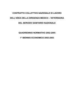 DIRIGENZA MEDICO-VETERINARIA CCNL 2002