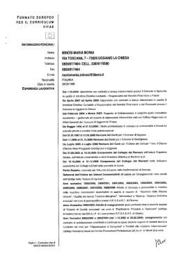 Curriculum vitae - Comune di Specchia