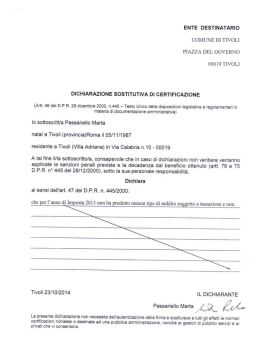 X - Comune di Tivoli
