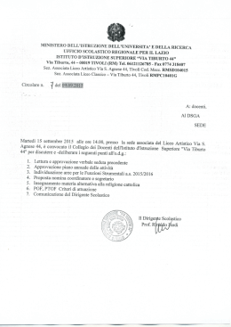 Via Tiburto, 44 - 00019 TIVOLI (RM) Tel. 06121126785