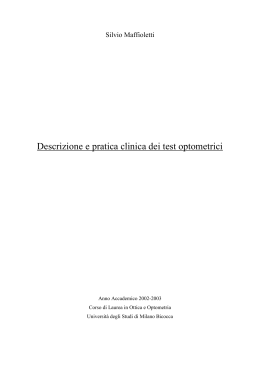 Descrizione e pratica clinica dei test optometrici