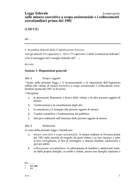 Sulle misure coercitive a scopo assistenziale ei collocamenti