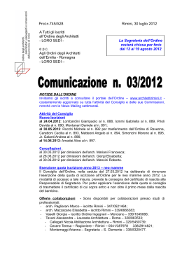 Messaggio fax 0541/774156 - Ordine Architetti Rimini