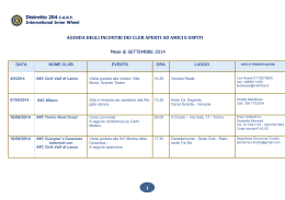 Distretto 204 CARF AGENDA DEGLI INCONTRI DEI CLUB APERTI