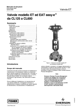 Valvole modello ET ed EAT easy-e da CL125 a CL600
