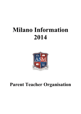Milano Information 2014 - The American School of Milan