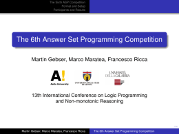 The 6th Answer Set Programming Competition