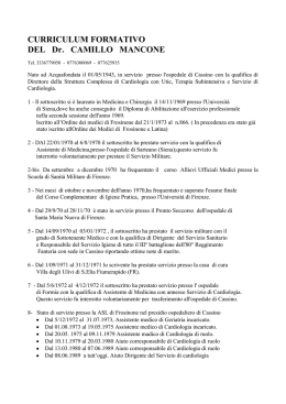 CURRICULUM FORMATIVO DEL Dr. CAMILLO