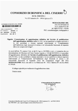 Comunicazione di Aggiudicazione e