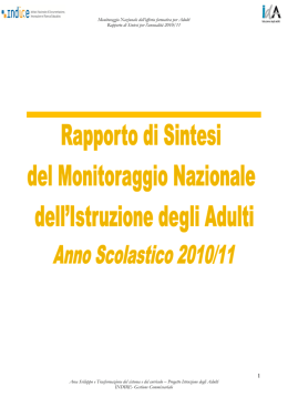 Rapporto di Sintesi per l`annualit&agrave; 2010/11