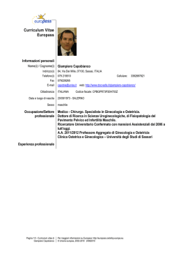 Curriculum - Medicina e Chirurgia - Universit&agrave; degli Studi di Sassari