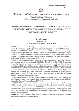 Schema di Decreto Interministeriale organici ATA a.s. 2010