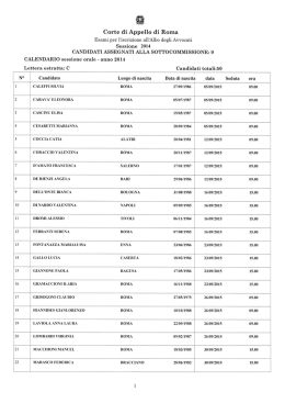 Sessione 2014 CANDIDATI ASSEGNATI ALLA