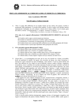 PROVA DI AMMISSIONE AL CORSO DI LAUREA IN MEDICINA E