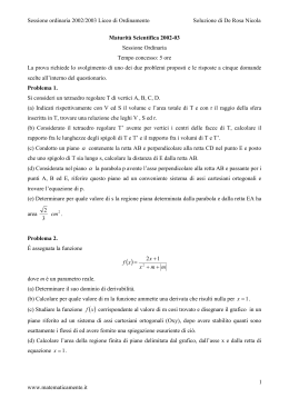 Sessione ordinaria 2002/2003 Liceo di Ordinamento Soluzione di