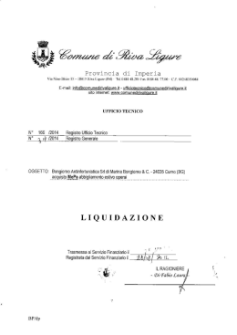 Liquidazione n. 166/2014 Reg. UT del 05/08/2014