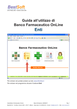 Guida all`utilizzo di Banco Farmaceutico OnLine Enti
