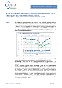 NAFTA: Con 17,4 milioni di autoveicoli, la produzione del 2014