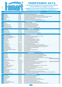 tariffario / ordine 2015